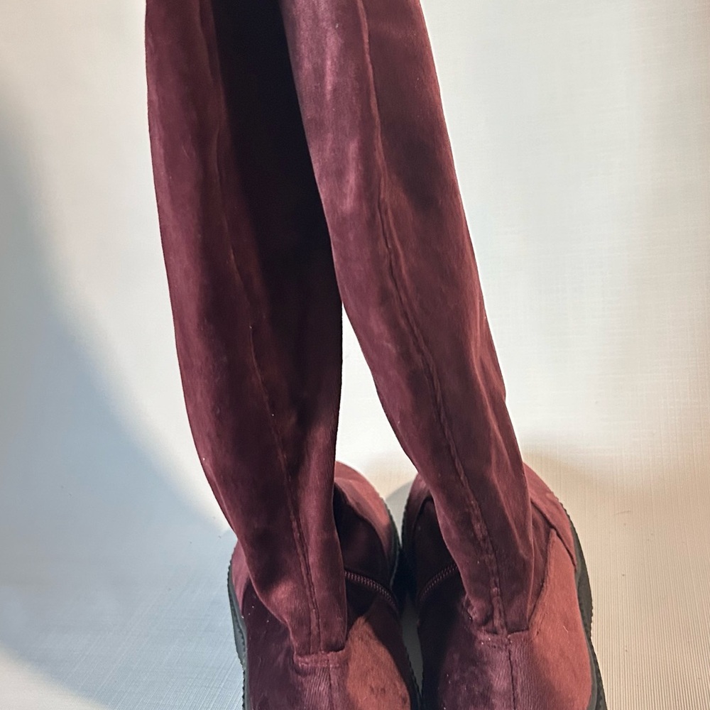 Olivia Miller Burgundy Lynbrook Velvet Over-the-Knee Boots - Chic and Stylish! - Picture 4 of 4
